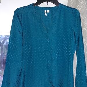 Turquoise Button Blouse